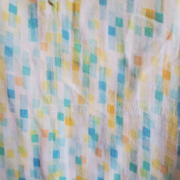 Vintage mint blue yellow short sleeve top half zip, small - Picture 6 of 7